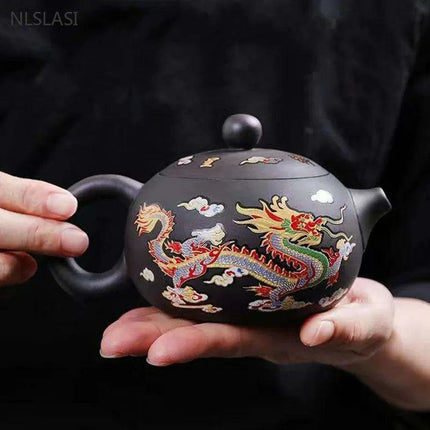 Elegant 200ml Authentic Purple Clay Teapot with Innovative Filtration System - Très Elite