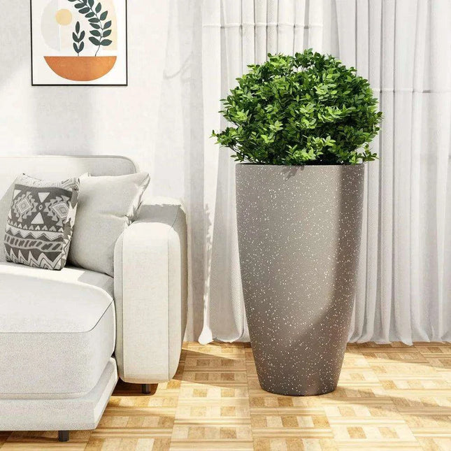 Elegant 21-Inch Planter Duo for Sophisticated Garden and Porch Aesthetics