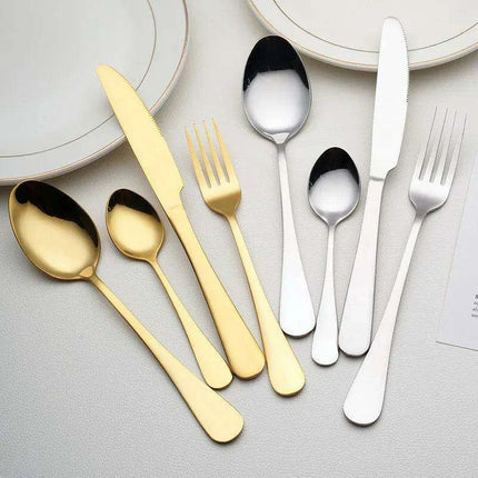 Elegant 24-Piece Golden Egg Design Stainless Steel Cutlery Set - Très Elite