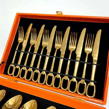 Elegant 24-Piece Stainless Steel Dining Set - Très Elite