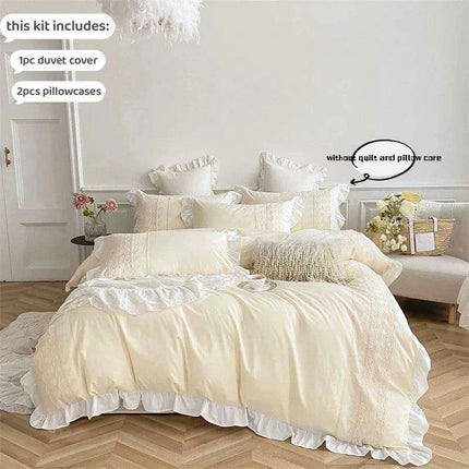 Elegant 3-Piece Lace Bedding Set with Pillowcases - Très Elite