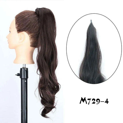 Elegant 30-Inch Wavy Synthetic Hair Extension Ponytail for Effortless Glam - Très Elite