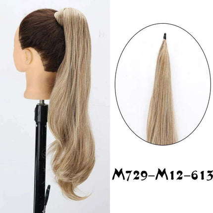 Elegant 30-Inch Wavy Synthetic Hair Extension Ponytail for Effortless Glam - Très Elite