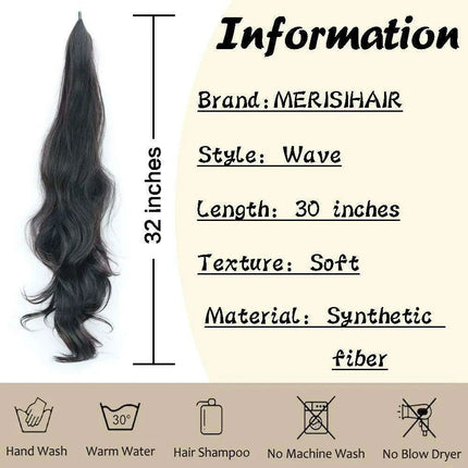 Elegant 30-Inch Wavy Synthetic Hair Extension Ponytail for Effortless Glam - Très Elite