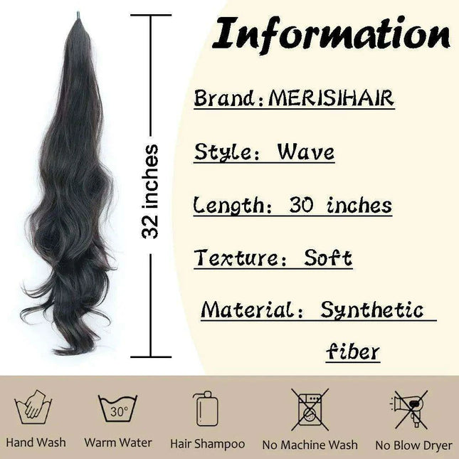 Elegant 30-Inch Wavy Synthetic Hair Extension Ponytail for Effortless Glam