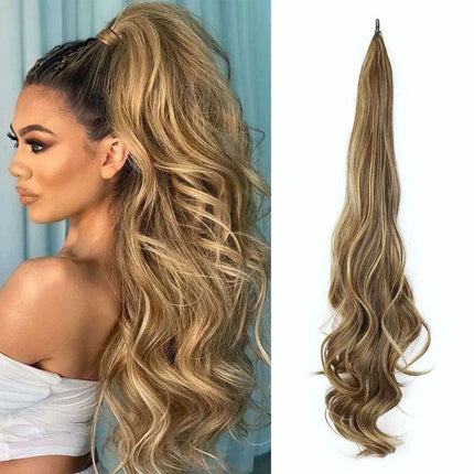 Elegant 30-Inch Wavy Synthetic Hair Extension Ponytail for Effortless Glam - Très Elite