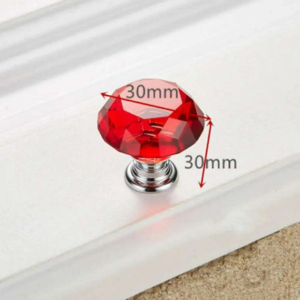 Elegant 30mm Diamond Crystal Glass Cabinet and Drawer Knobs for a Glamorous Touch..