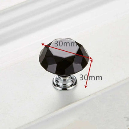 Elegant 30mm Diamond Crystal Glass Cabinet and Drawer Knobs for a Glamorous Touch..