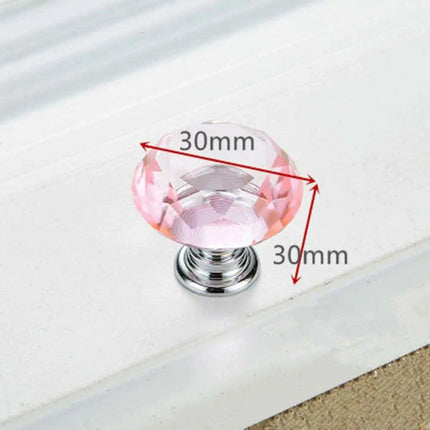 Elegant 30mm Diamond Crystal Glass Cabinet and Drawer Knobs for a Glamorous Touch..