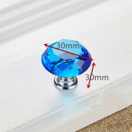 Elegant 30mm Diamond Crystal Glass Cabinet and Drawer Knobs for a Glamorous Touch..