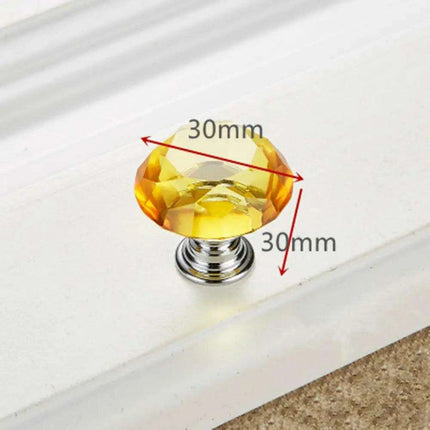 Elegant 30mm Diamond Crystal Glass Cabinet and Drawer Knobs for a Glamorous Touch..