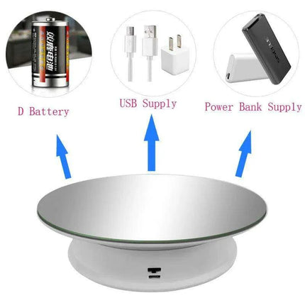 Elegant 360-Degree Rotating Display Stand for Jewelry and Watches with Dual Power Options and Adjustable Speeds - Très Elite