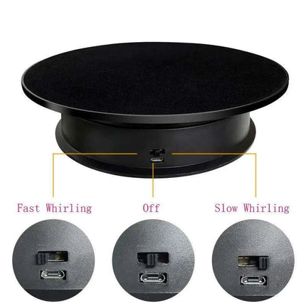 Elegant 360-Degree Rotating Display Stand for Jewelry and Watches with Dual Power Options and Adjustable Speeds - Très Elite