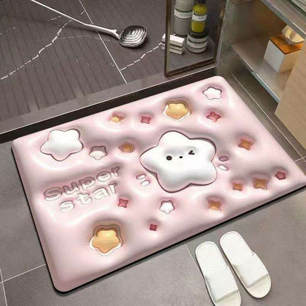 Elegant 3D Floral Design Quick-Dry Bath Mat - Très Elite
