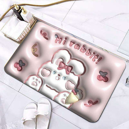 Elegant 3D Floral Design Quick-Dry Bath Mat - Très Elite