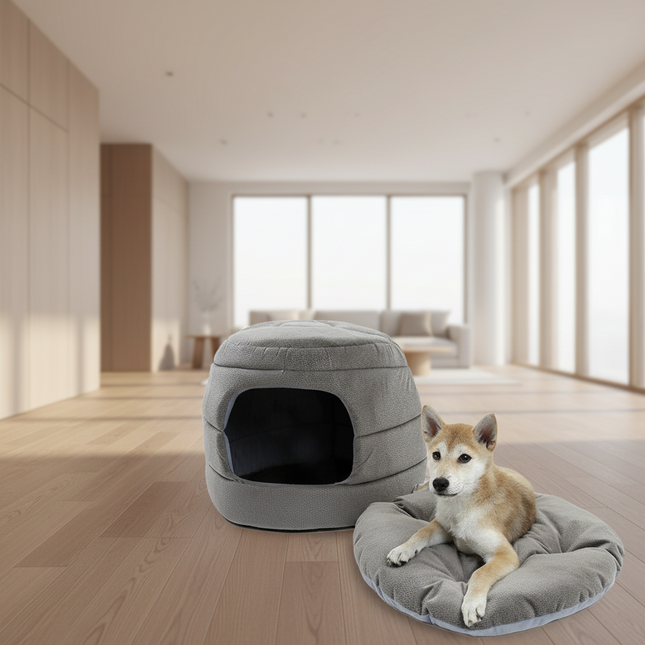Elegant 5-in-1 Pet Oasis - Chic Dog Sofa Bed with Luxurious Puppy Cushion