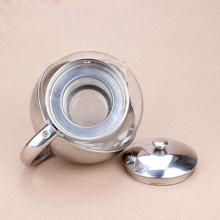 Elegant 500ml Floral Infuser Tea Pot Set in Stainless Steel and Glass - Très Elite