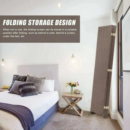 Elegant 6-Panel Wooden Folding Screen - Versatile Room Partition - Très Elite