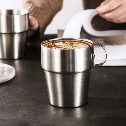 Elegant 6-Piece Set of Insulated Stainless Steel Tea Mugs for Home and Social Gatherings - Très Elite