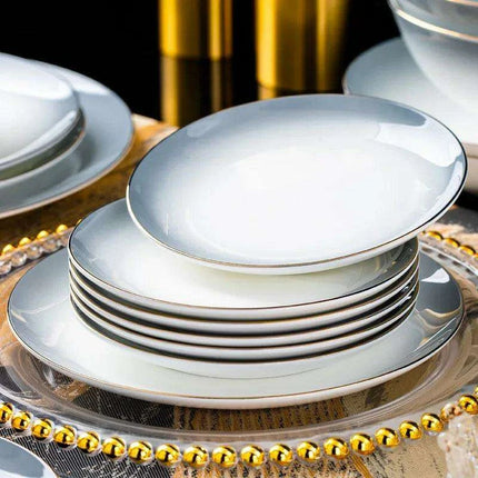 Elegant 62/40-Piece Bone China Dining Set with Authentic Chopsticks for an Exquisite Dining Experience - Très Elite