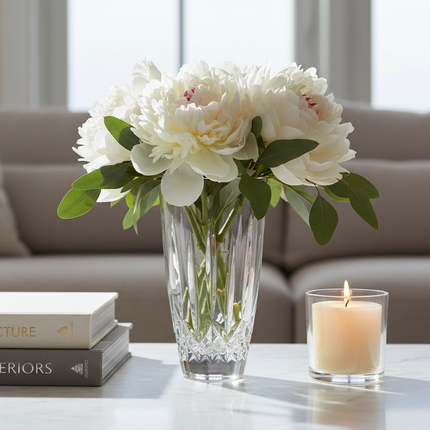 Elegant 7" Crystal Flared Vase with Diamond Cuts