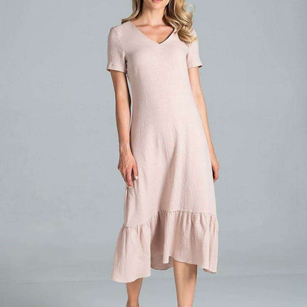 Elegant A-Line Midi Dress - Très Elite