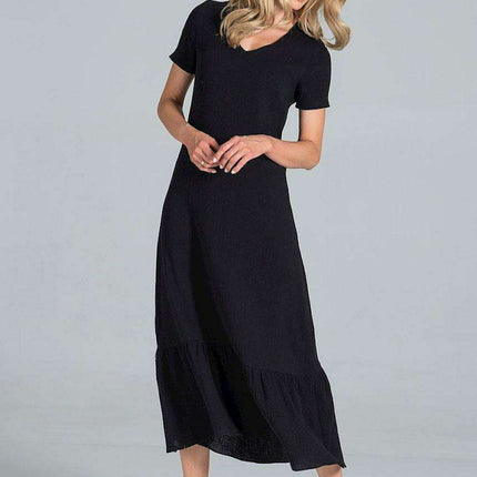 Elegant A-Line Midi Dress - Très Elite