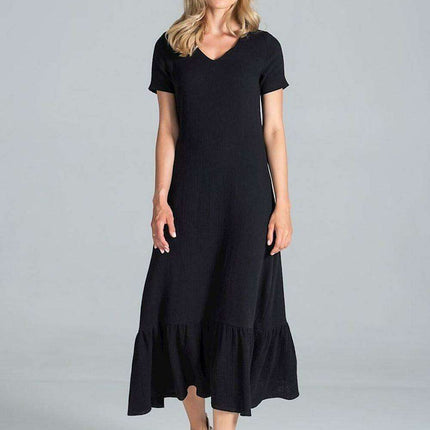 Elegant A-Line Midi Dress - Très Elite