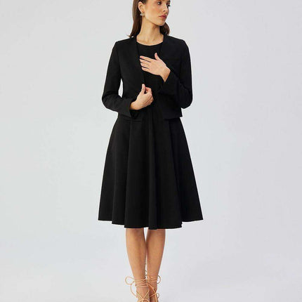 Elegant A-Line Sleeveless Day Dress with Polish Flair - Très Elite