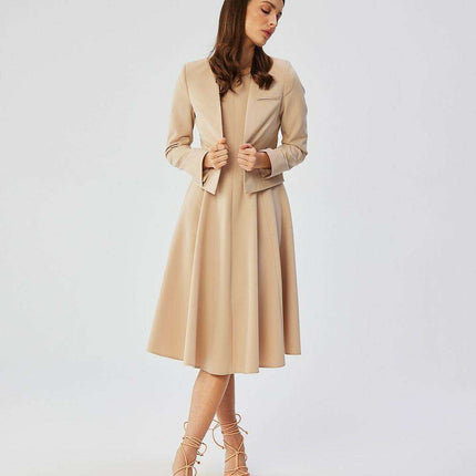 Elegant A-Line Sleeveless Day Dress with Polish Flair - Très Elite