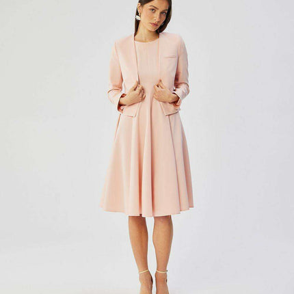 Elegant A-Line Sleeveless Day Dress with Polish Flair - Très Elite