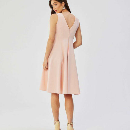 Elegant A-Line Sleeveless Day Dress with Polish Flair - Très Elite