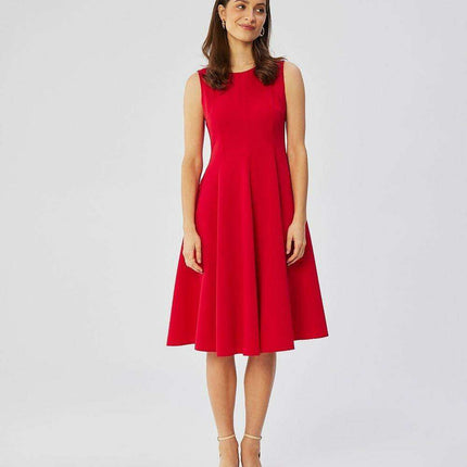 Elegant A-Line Sleeveless Day Dress with Polish Flair