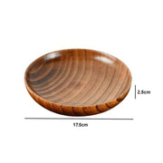 Elegant Acacia Wood Round Dinner Plates - 10.5-17.5cm Durable Solid Wood Serving Dish - Très Elite