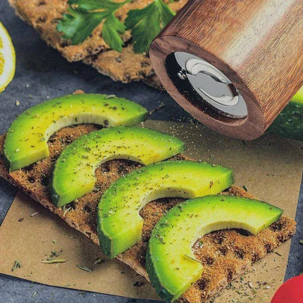 Elegant Acacia Wood Spice Grinder Duo - Premium Culinary Seasoning Mill..