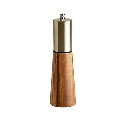 Elegant Acacia Wood and Stainless Steel Spice Grinder Duo - Tailored Grinding for Culinary Excellence