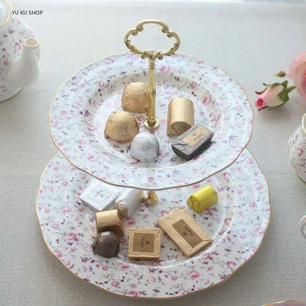 Elegant Afternoon Tea Collection: Opulent Bone China Cups with Stylish Ceramic Plates - Très Elite