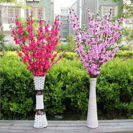 Elegant Artificial Peach Blossom Silk Flower Branches for Weddings and Home Decor - Très Elite