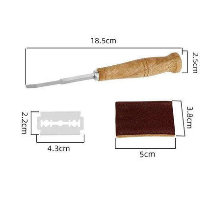 Elegant Artisan Bread Cutting Set with Luxe Leather Case - Très Elite