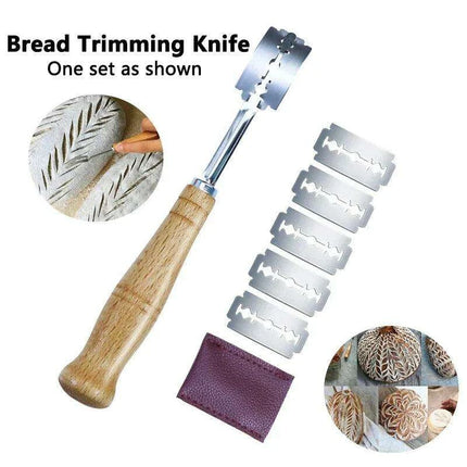 Elegant Artisan Bread Cutting Set with Luxe Leather Case - Très Elite