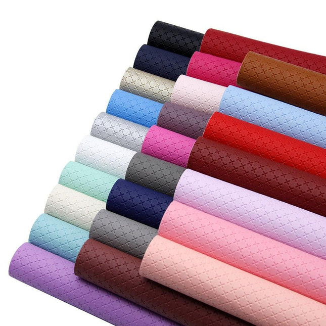 Elegant Artisan Cross-Pattern Faux Leather Sheet for Creative Projects