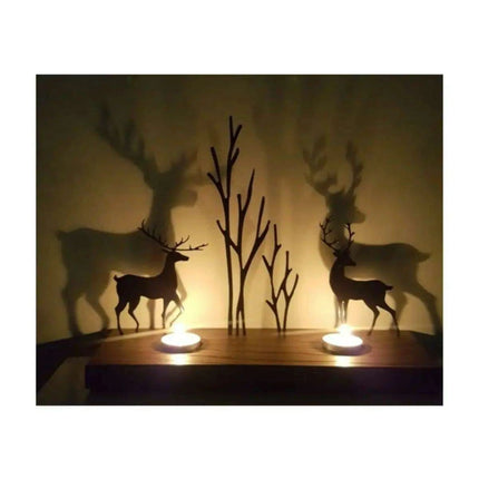 Elegant Artisan Wooden Candle Holder with Chic Metal Accents 1003 - Très Elite