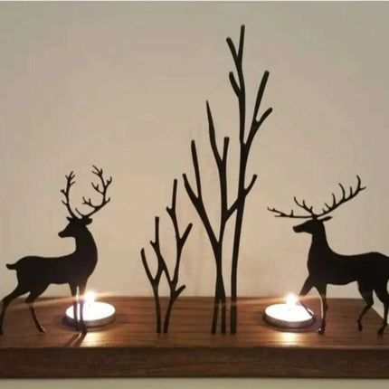 Elegant Artisan Wooden Candle Holder with Chic Metal Accents 1003 - Très Elite