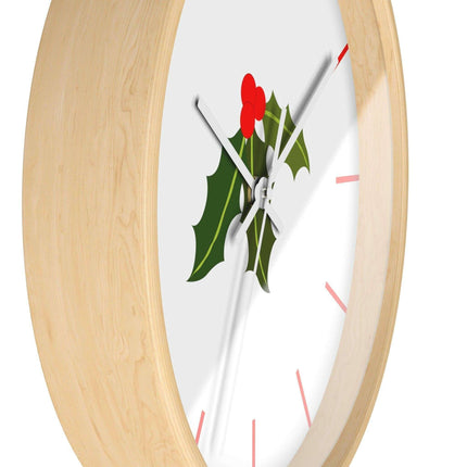 Elegant Artisanal Wooden Wall Clock with Lively Print Design