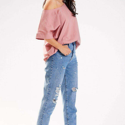 Elegant Asymmetric Boatneck T-Shirt for Fashion-Forward Styling - Très Elite