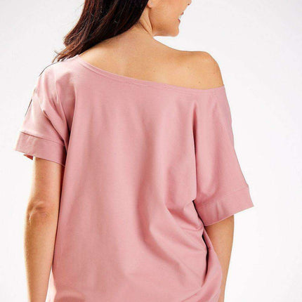 Elegant Asymmetric Boatneck T-Shirt for Fashion-Forward Styling - Très Elite