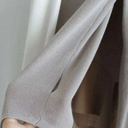 Elegant Asymmetric Long Sleeve Sky Silk Top for Women - Perfect for Spring and Summer - Très Elite