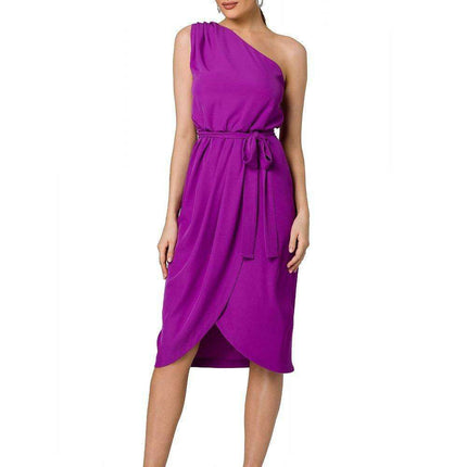 Elegant Asymmetrical Cocktail Dress with Side Slit - Très Elite