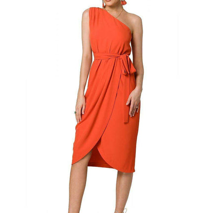 Elegant Asymmetrical Cocktail Dress with Side Slit - Très Elite