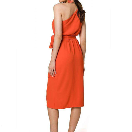 Elegant Asymmetrical Cocktail Dress with Side Slit - Très Elite